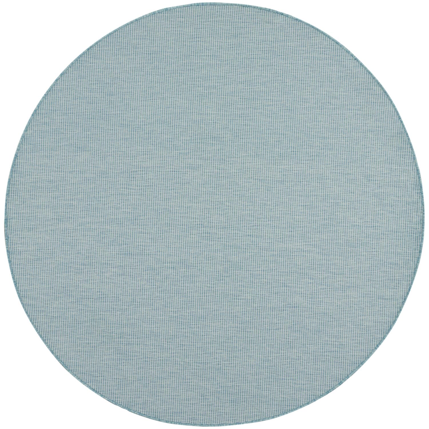 Nourison Positano Indoor/Outdoor Aqua 6' X Round Area Rug, Easy Cleaning, Non Shedding, Bed Room, Living Room, Dining Room, Back