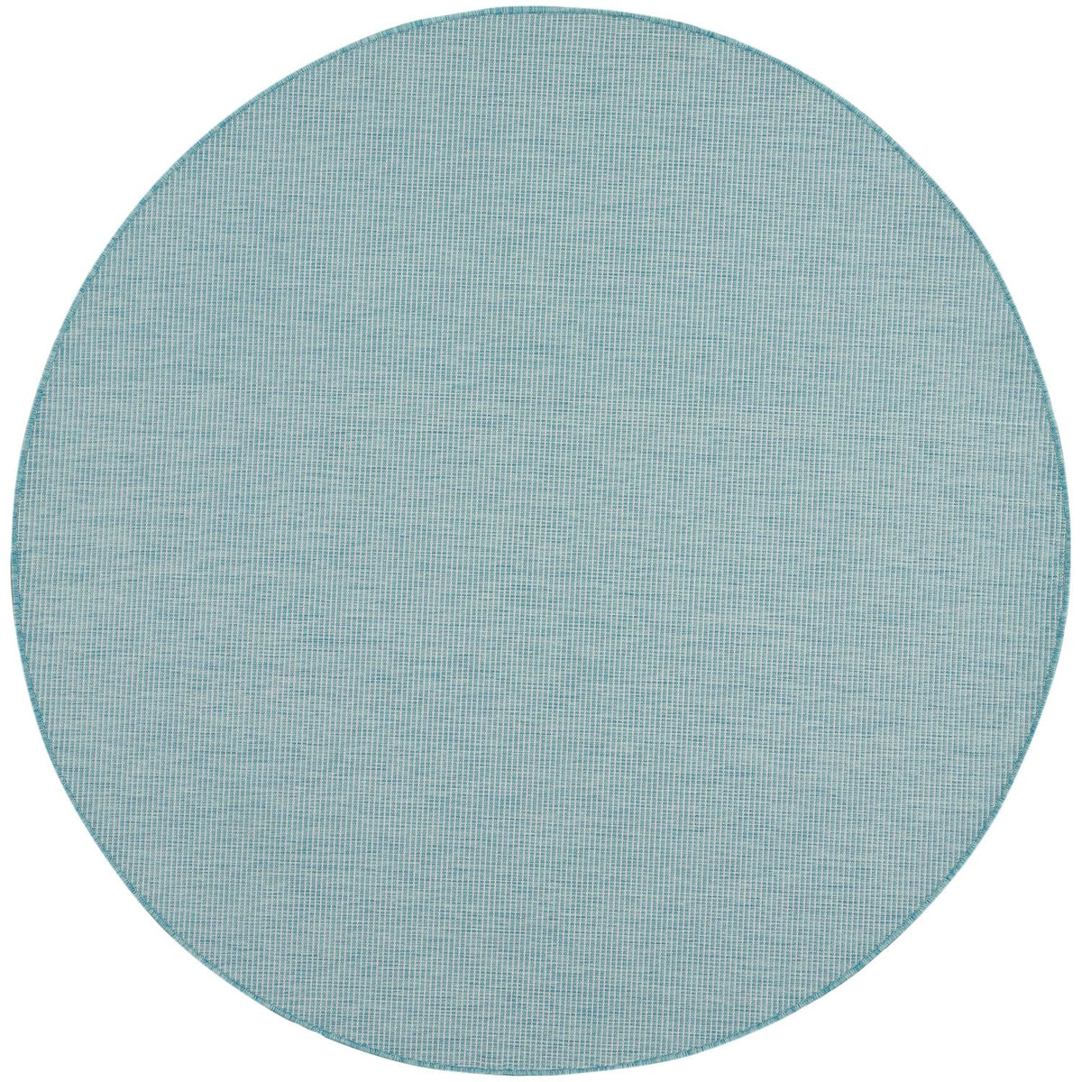 Nourison Positano Indoor/Outdoor Aqua 6' X Round Area Rug, Easy Cleaning, Non Shedding, Bed Room, Living Room, Dining Room, Back