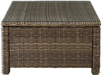 Crosley Furniture Bradenton All Weather Rattan Wicker Outdoor Sectional Coffee Table For Patio, Deck, Porch, Brown