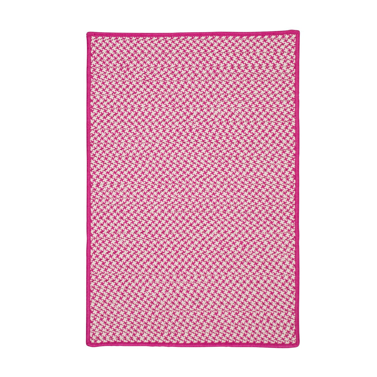 Outdoor Houndstooth Tweed Rugs, 12' X 12' Square, Magenta Pink