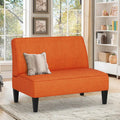 Changjie Furniture Small Loveseat-Sofa, Upholstered Small Sofa Couch Mini Love seat Sofas for Bedroom Living Room(Orange)