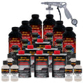 Custom Coat Gm White 1.5 Gallon (6 Quart) Urethane Spray-On Truck Bed Liner Kit With Spray Gun And Regulator - Easy Mixing, Shak