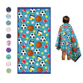 Microfiber Beach Towel for Kids - Thin and Large (30x60) - Sports Balls - Absorbent, quick dry, sand free, lightweight, blanket 