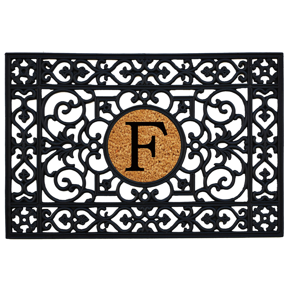 Calloway Mills 160012436F Rubber Monogram Insert Doormat, 2' X 3' (Letter F)
