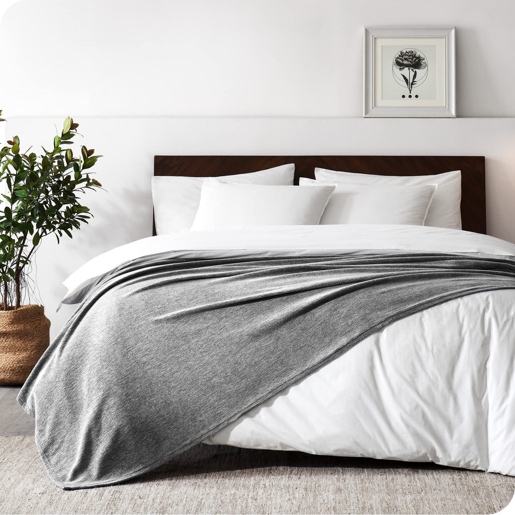 Bare Home Polar Fleece Blanket - Twin/Twin Xl Blanket - Heathered Light Grey - Warm & Cozy - Premium Fleece - Blanket For Bed, C