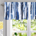 Driftaway Paint Brush Watercolor Lined Thermal Insulated Blackout Window Curtain Valance Rod Pocket Navy Blue White Ink Stripe P