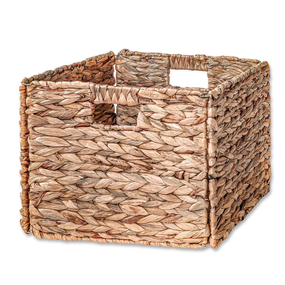 Trademark Innovations 12.7 x 10 Foldable Hyacinth Storage Basket with Iron Wire Frame