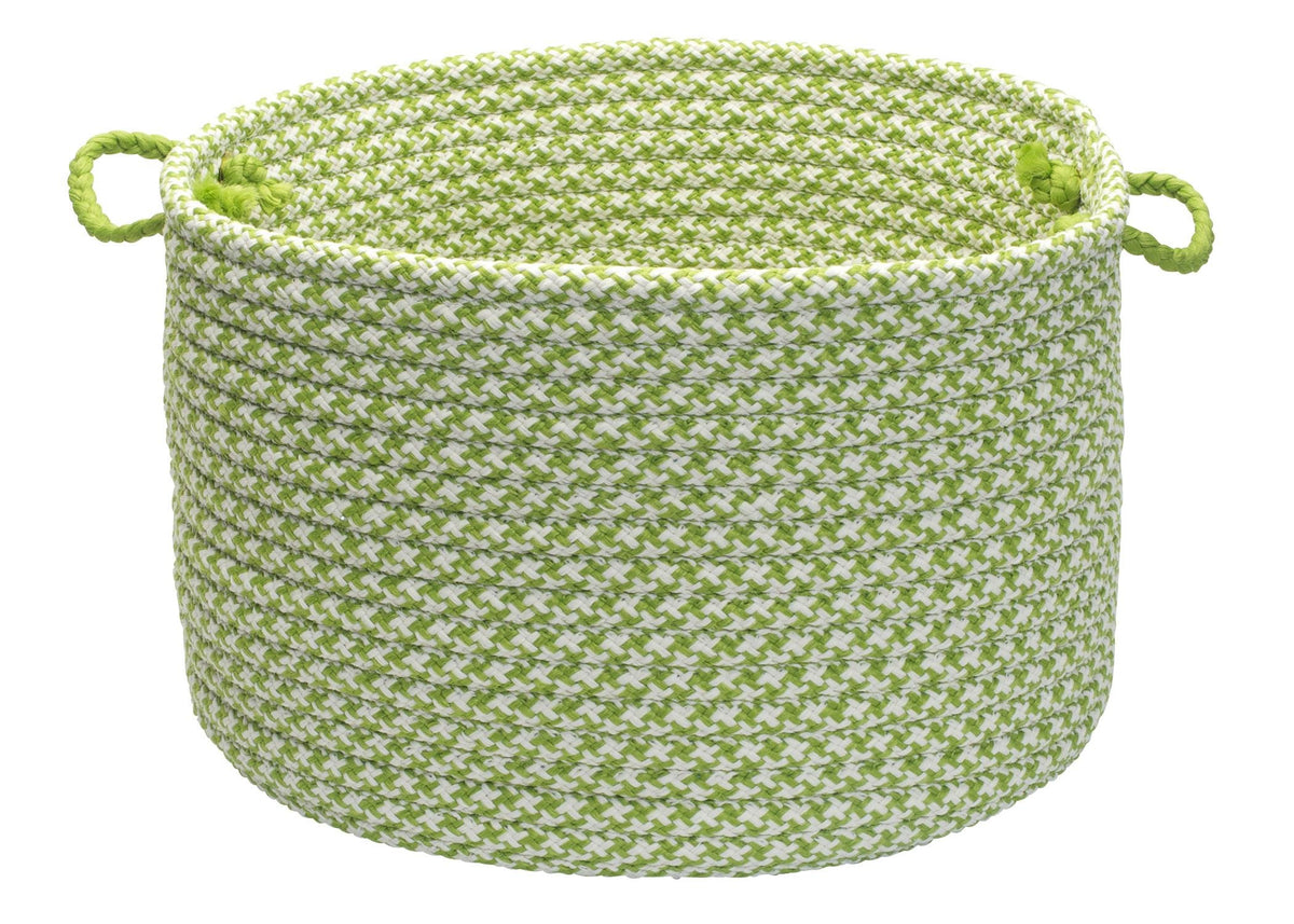 Colonial Mills Outdoor Houndstooth Tweed Utility Basket, 14 By 10-Inch, Lime