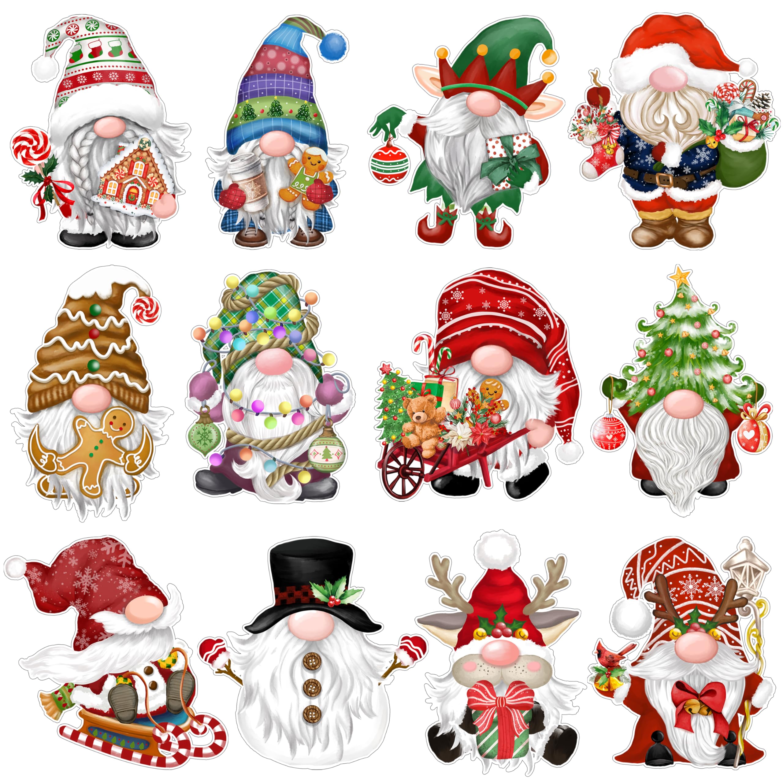 48 Pcs Christmas Gnome Cutouts Christmas Bulletin Board Decorations Classroom Winter Holiday Cut-Outs Decor Home School Christma