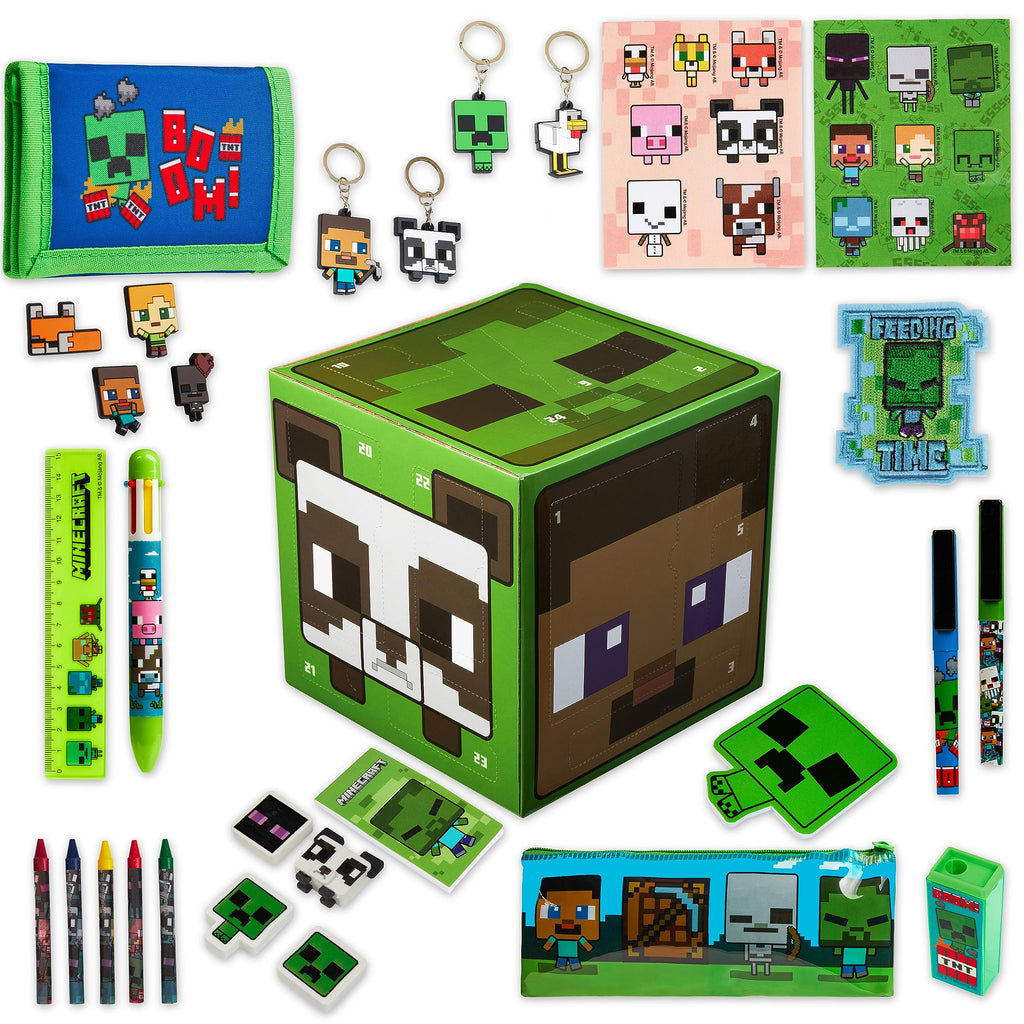 Minecraft Advent Calendar 2024 for Kids and Teenagers - Unique Boys Advent Calendar (Green Cube)