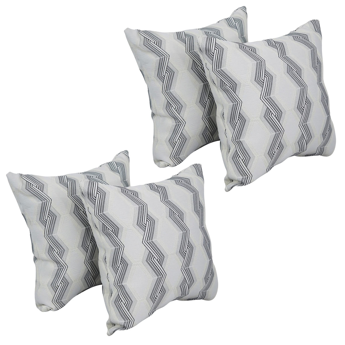 Blazing Needles Square Polyester Jacquard Throw Pillows, 17&quot;, Zae Granit 4 Count