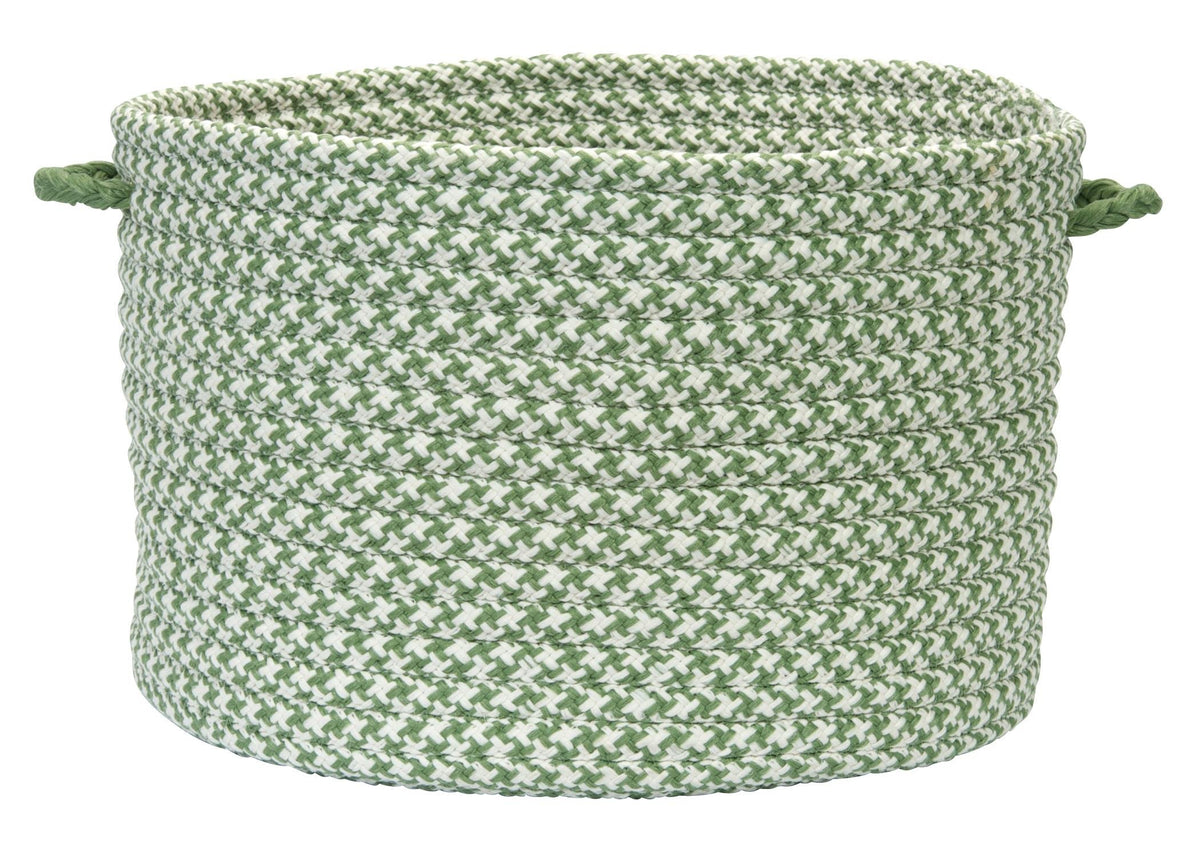 Colonial Mills Outdoor Houndstooth Tweed Utility Basket, 18 By 12Inch, Leaf Green