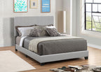 Coaster Home Furnishings Dorian Transitional Leatherette Upholstered Queen Size Panel Bed Frame 46-inch Headboard Grey 300763Q
