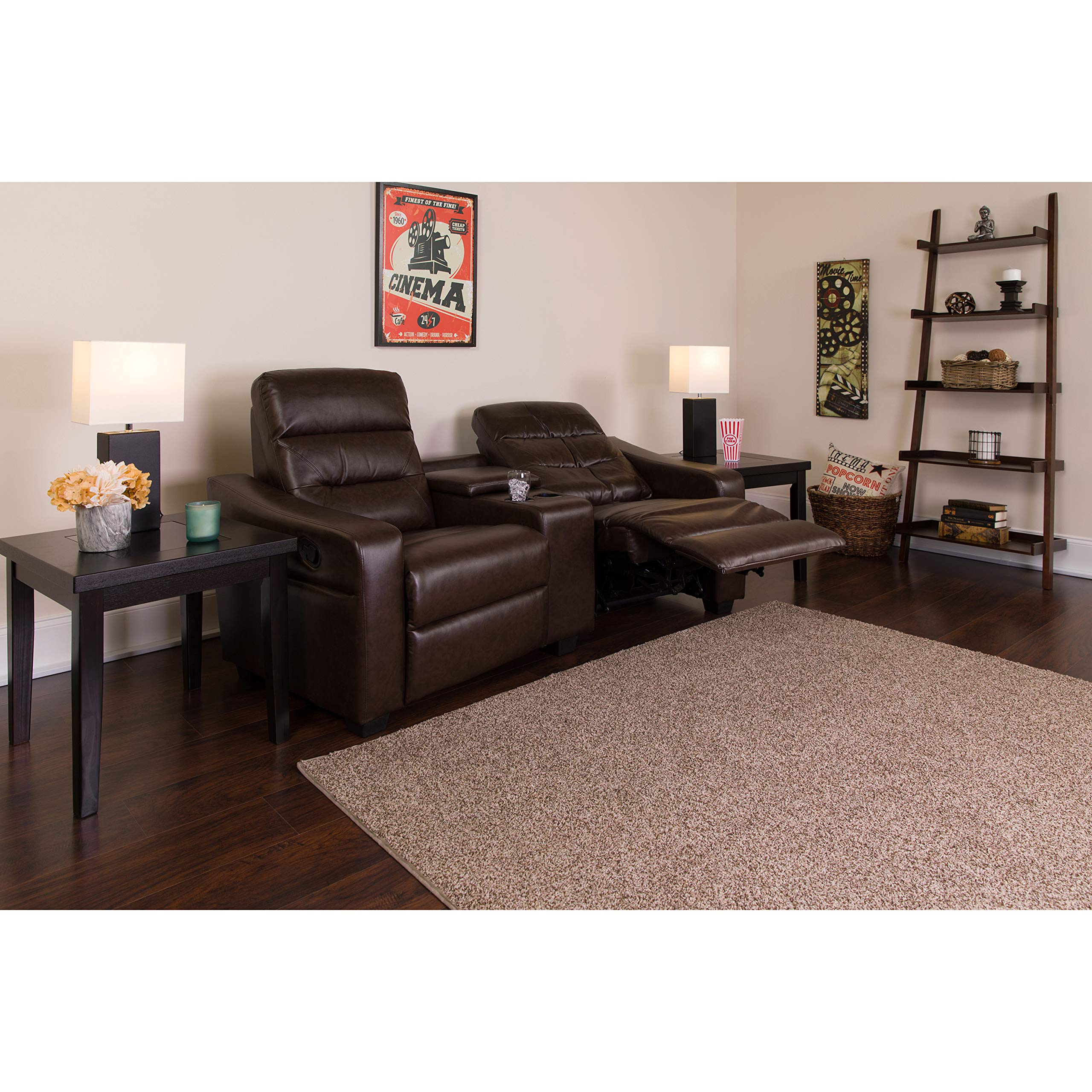 Flash Furniture Theatre Seats | LeatherSoft Reclining Home Theatre Sectional Sofa