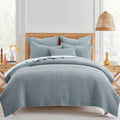 Levtex Home - Mills Waffle - Twin/Twin Xl Quilt Set - Chambray Cotton Waffle - Quilt Size (68 X 86In.), Sham Size (26 X 20In.)