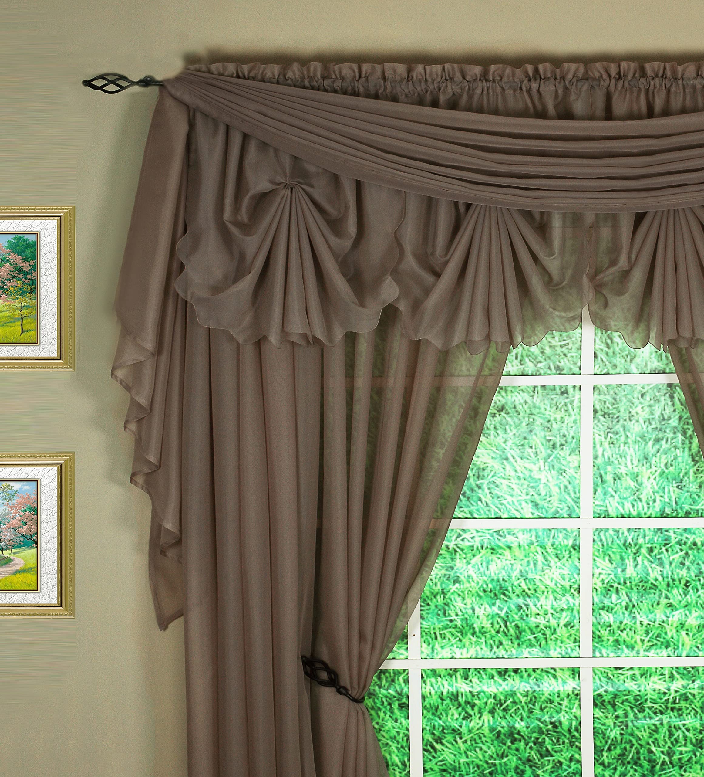 Today'S Curtain Emelia Original Voile Scarf 216', Taupe, 45' W X 216' L