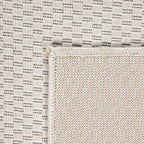Solid Outdoor Rug For Patio Or Balcony Weatherproof In Mottled Cream, Size: 6'7' X 9'2'