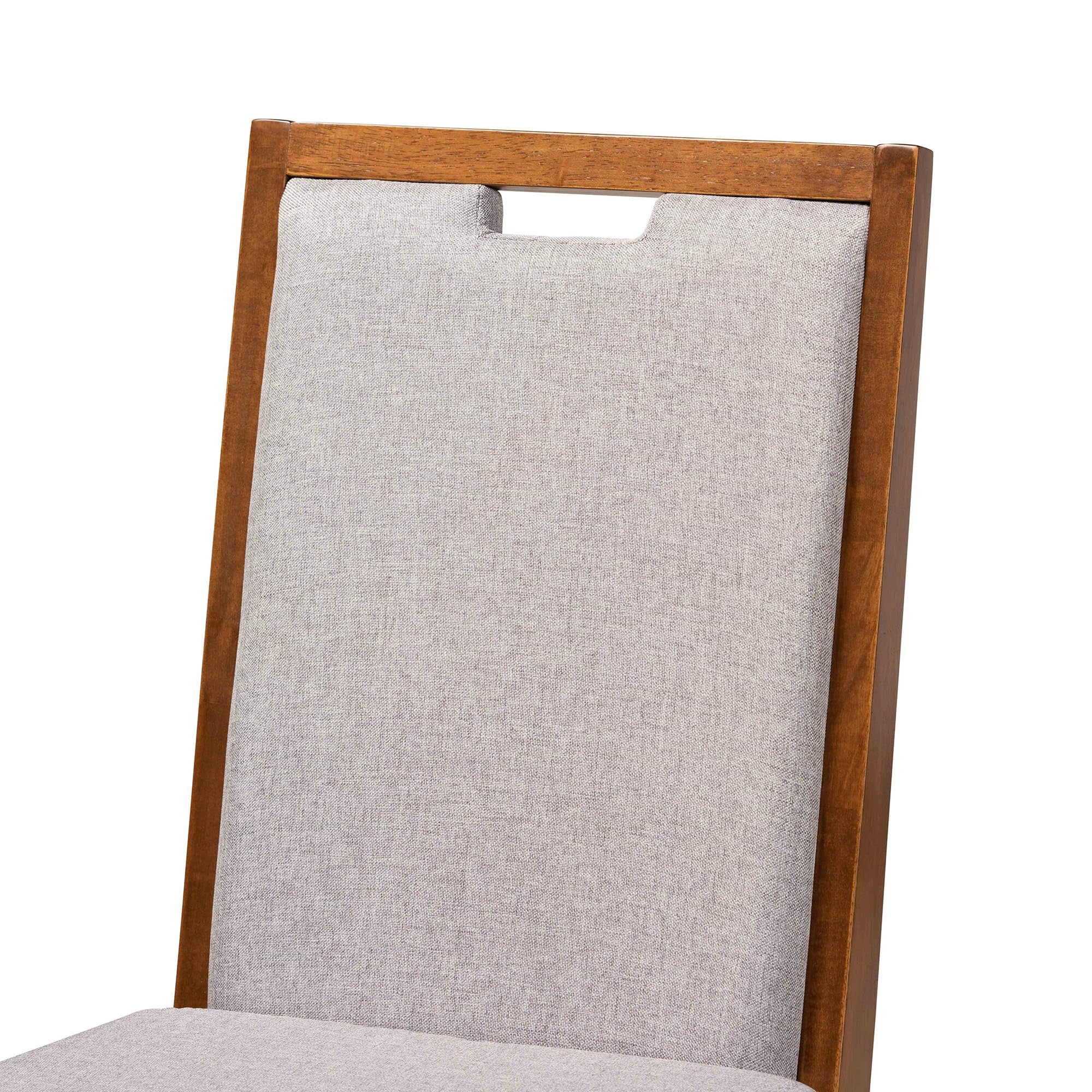 Baxton Studio Octavia Grey and Brown Finished Wood 2-Piece Dining Chair Set