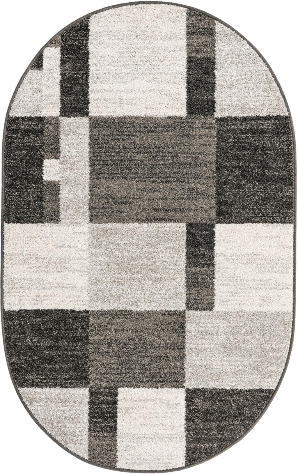 Unique Loom Autumn Collection Area Rug - Providence (3' 3'' X 5' 3'' Oval, Gray/ Ivory)