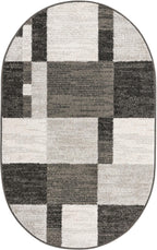 Unique Loom Autumn Collection Area Rug - Providence (3' 3'' X 5' 3'' Oval, Gray/ Ivory)