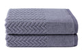 Texere 100% Organic Cotton Jacquard 650 GSM Premium Bath Towel Sets - Extra Absorbent Quick Dry and Plush (Cable, Excalibur, 2 B