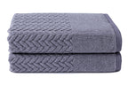 Texere 100% Organic Cotton Jacquard 650 GSM Premium Bath Towel Sets - Extra Absorbent Quick Dry and Plush (Cable, Excalibur, 2 B