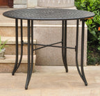 International Caravan 657100-OG-165262-O-852747 Iron Outdoor Patio Dining Table, 40", Matte Brown