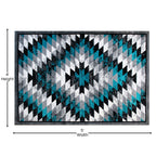 Flash Furniture Teagan Collection Southwestern Style Area Rug - Olefin Turquoise Accent Rug - 4' X 5' - Jute Backing - Entryway, Living Room, Bedroom