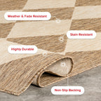 Nuloom 2' X 8' Outdoor Performance Area Rug, Stain Resistant, Weather Resistant, High Traffic, Patio, Balcony, Outside, Sabina Brown