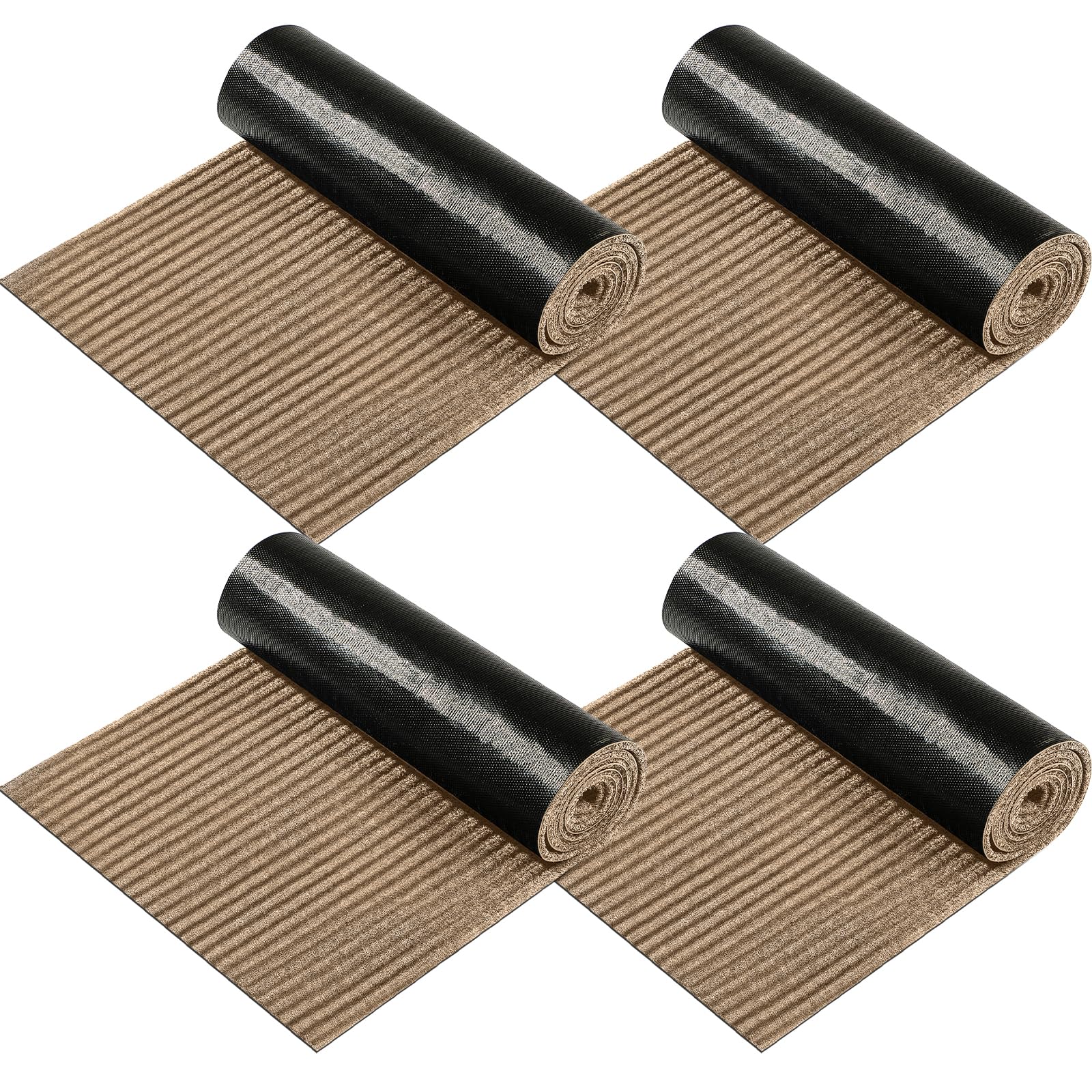 Nuanchu Large Semi Finished Outdoor Mat 16 X 79 Inch Narrow Door Mat Non Slip Boot Rugs Waterproof Carpet Roll For Bathroom Entryway Indoor Outdoor(Khaki,4 Roll)