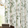 Jinchan Linen Curtains For Living Room 63 Inches Length Tropical Leaf Print Botanical Curtains Flax Farmhouse Country Curtains R