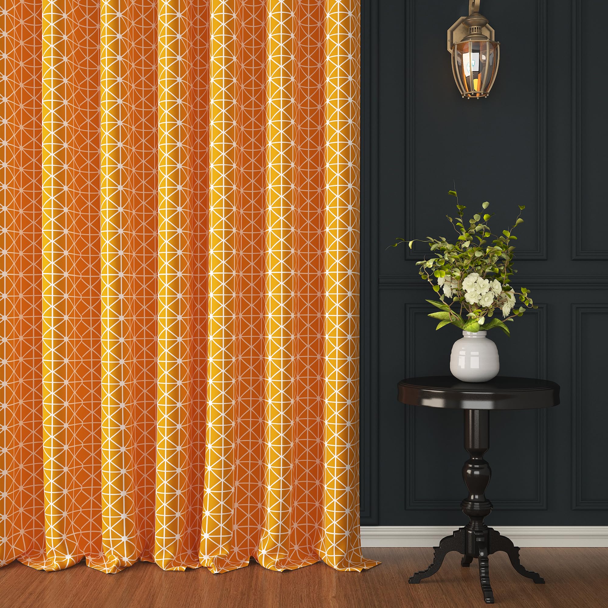 Story@Home Cotton Curtains 8 Feet Long 1 Piece | Bohemian Curtain | Abstract Print | Semi Long Door Light Filtering Curtains For