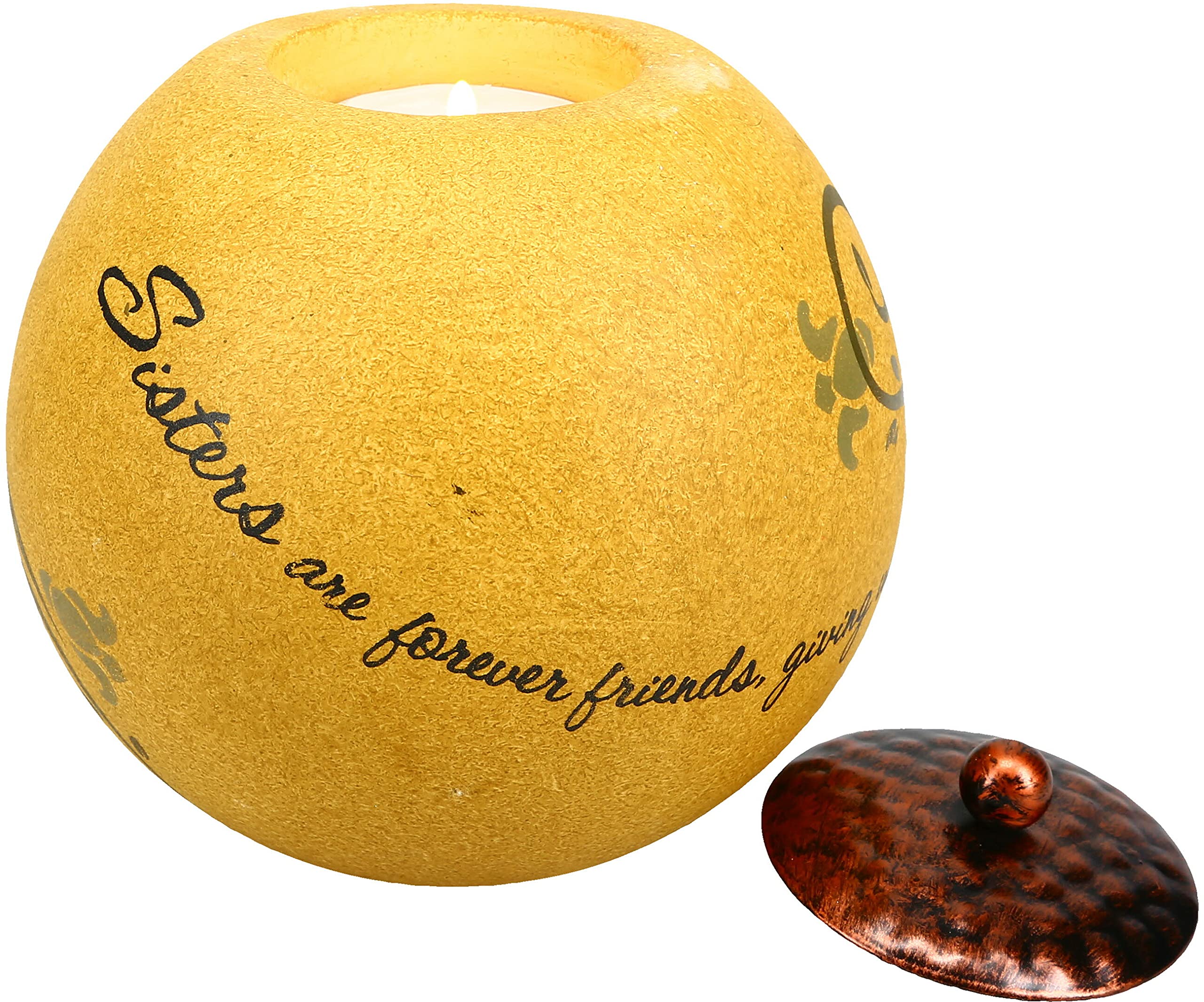 Pavilion Gift Company Sisters are Forever Friends-4.5 Round Candle Tea Light Holder