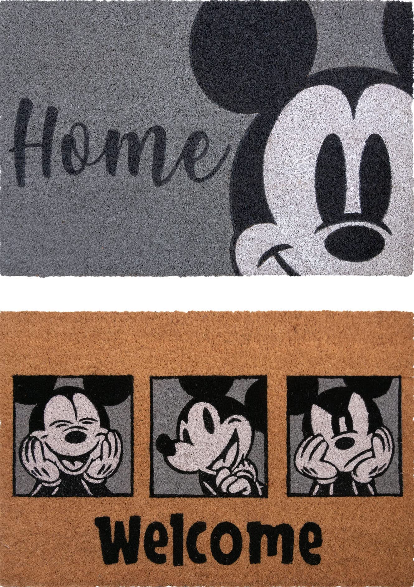 Gertmenian Mickey Mouse Coir Front Door Mat (2-Pack) For Home Entrance Retro Welcome Mat Disney Home Decor 20' X 34' Each, Ora