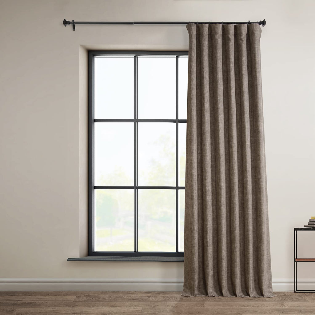 Hpd Half Price Drapes Faux Linen Textured Room Darkening Curtains For Bedroom 108 Inches Long (1 Panel), 50W X 108L Curtains For