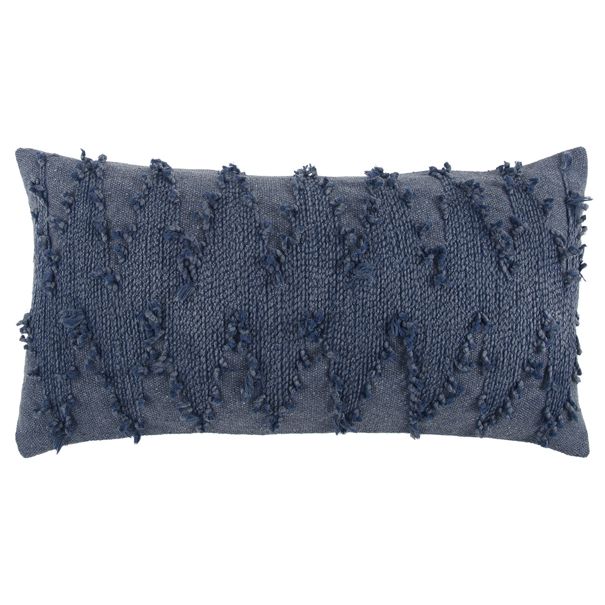 Rizzy Home | T13118 | Poly Fill Decorative Pillow | 14&quot;x26&quot; Blue/Neutral/ Deconstructed Chevron