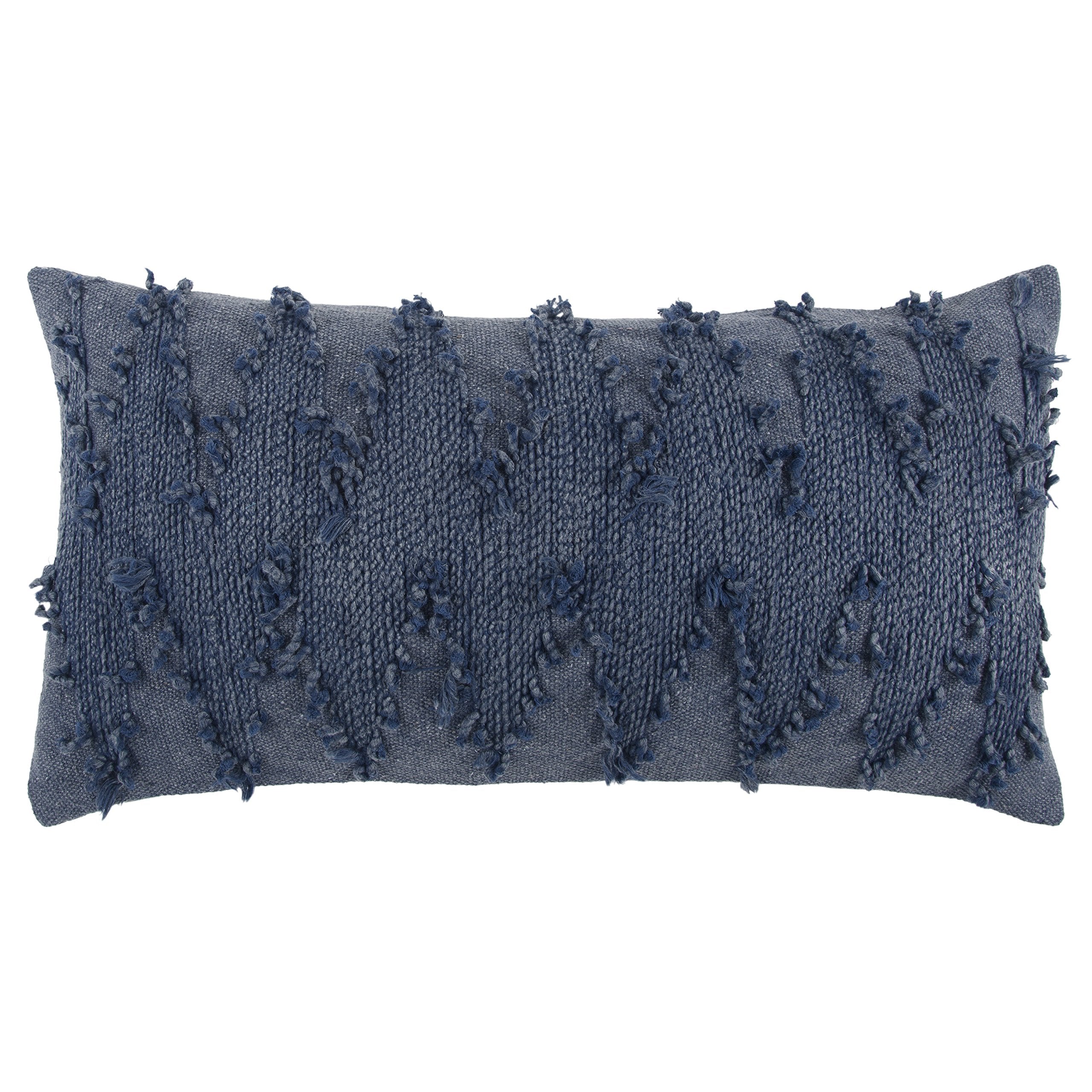 Rizzy Home | T13118 | Poly Fill Decorative Pillow | 14"x26" Blue/Neutral/ Deconstructed Chevron