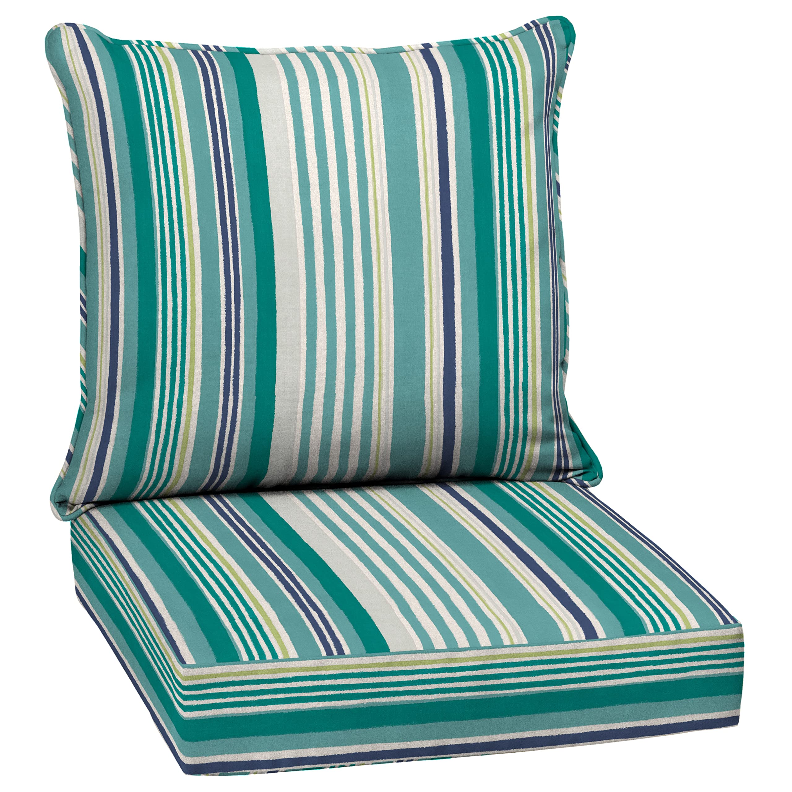 Arden Selections Outdoor Deep Seat Set, 24 X 24, Water Repellent, Fade Resistant, Deep Seat Bottom And Back Cushion 24 X 24, Tea