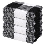 Mordimy 100% Cotton Waffle Weave Kitchen Towels, 13 x 28 Inches, Super Soft and Absorbent Buffalo Check Dish Towels for Drying D