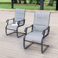 Nuu Garden Patio Dining Chairs Set Of 2, All Weather Outdoor Padded Textilene Patio Chairs, Breathable Spring Motion Textile Hig