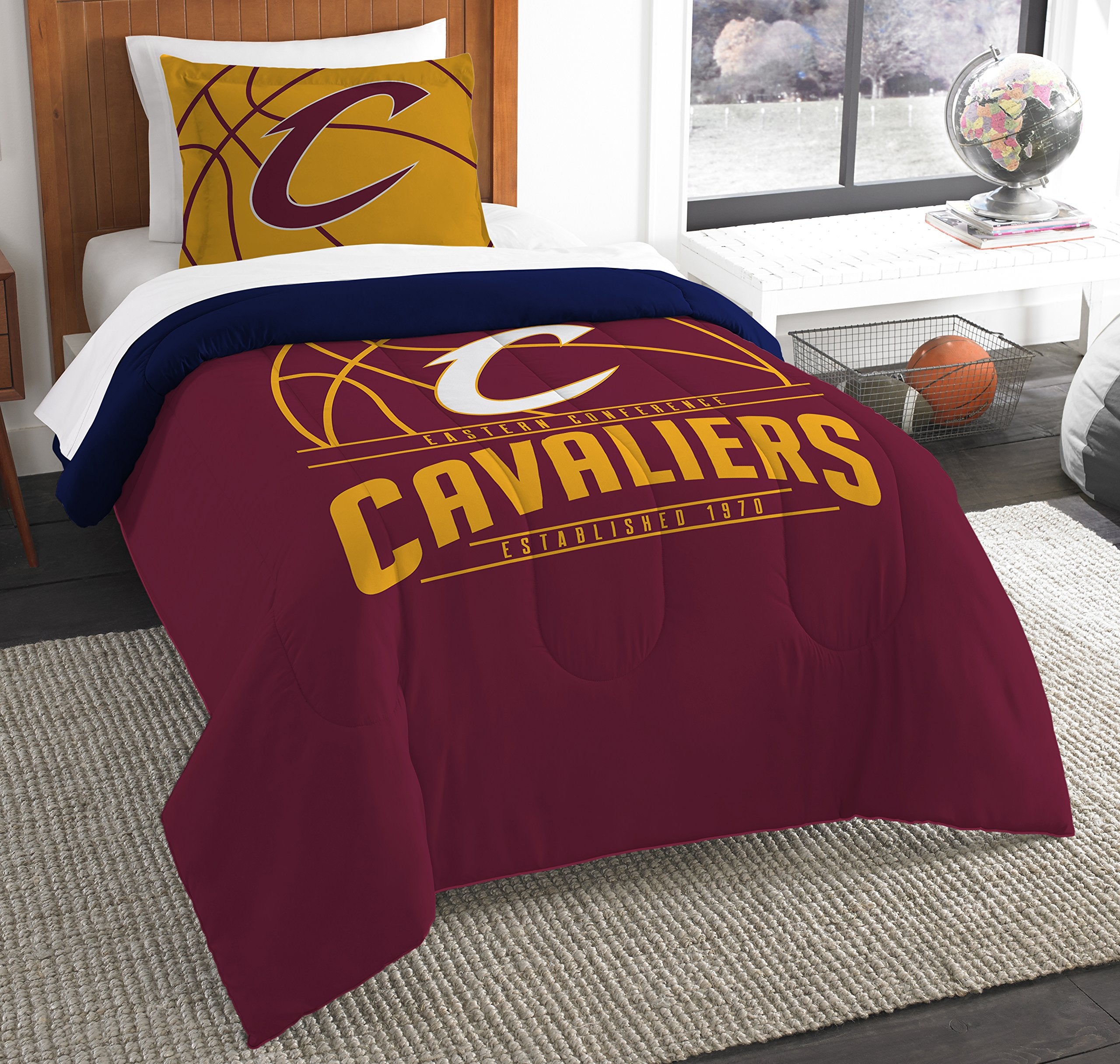 Northwest Nba Cleveland Cavaliers Unisex-Adult Comforter And Sham Set, Twin, Reverse Slam