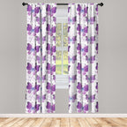 Ambesonne Butterfly Curtains, Surreal Star Patterned Background With Polygonal Butterflies Modern, Window Treatments 2 Panel Set