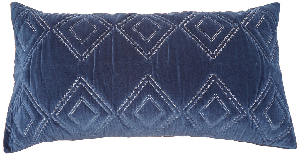 Rizzy Home | BQ4530 | Polyester King Sham | 20"x36" Blue/Metallic/ Geometric
