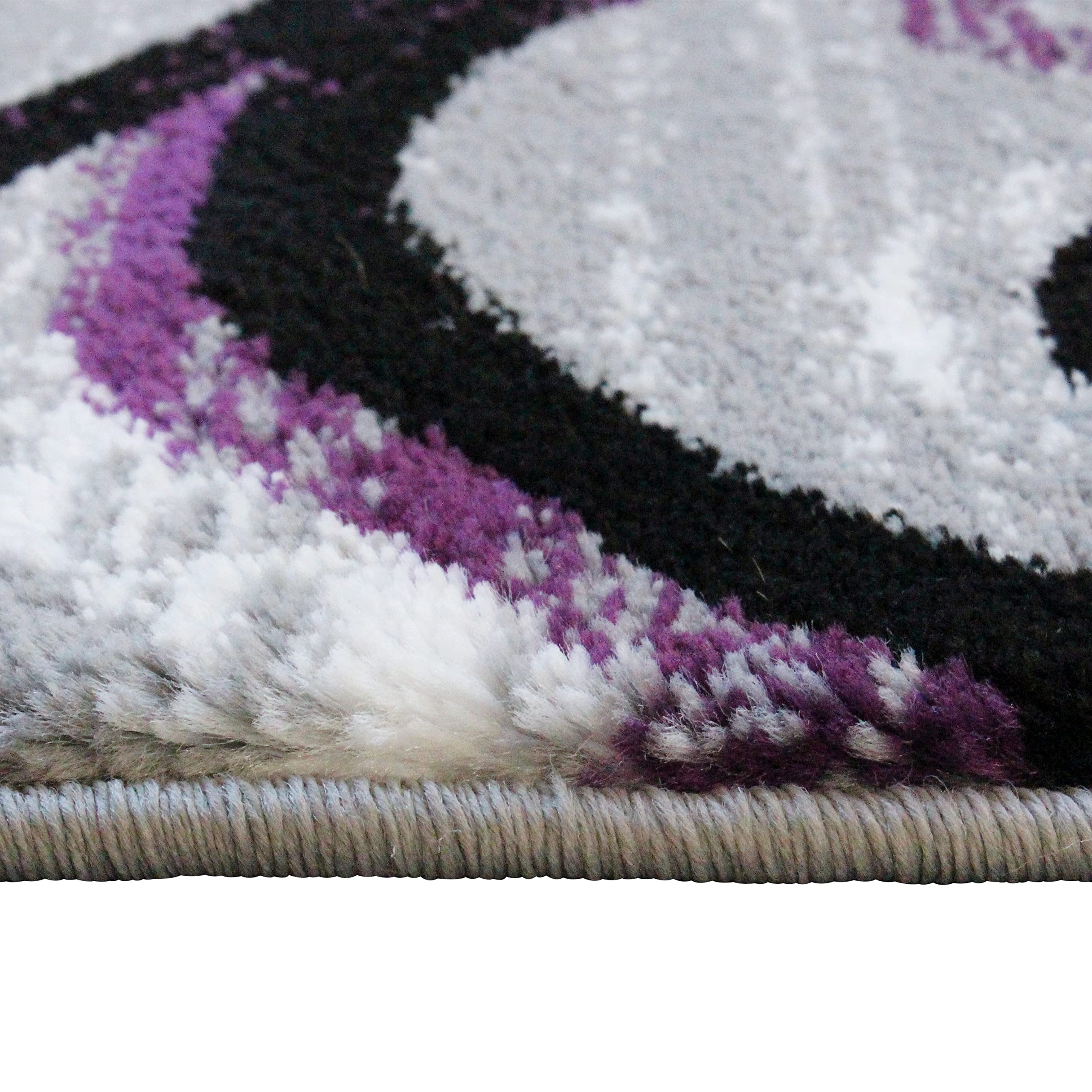 Flash Furniture Valli Collection Area Rug - High Pile Purple Olefin Rug - 2' X 7' Area Rug - Jute Backing - Hallway, Entryway, Bedroom, Living Room