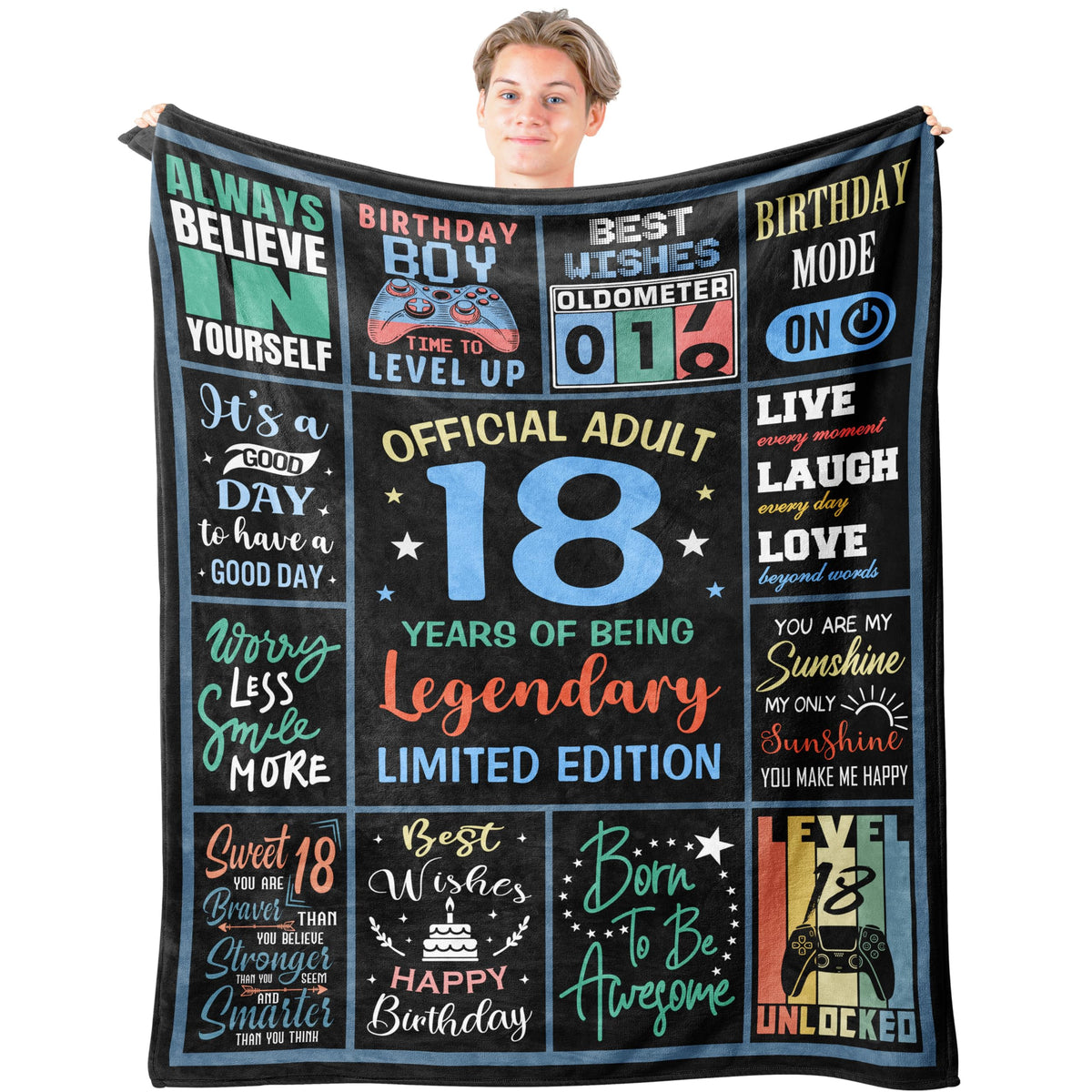 Mcurore 18Th Birthday Gifts For Boys Blanket 60'X50', 18 Year Old Boy Birthday Gifts, Cool Birthday Gifts For 18 Year Old Boys