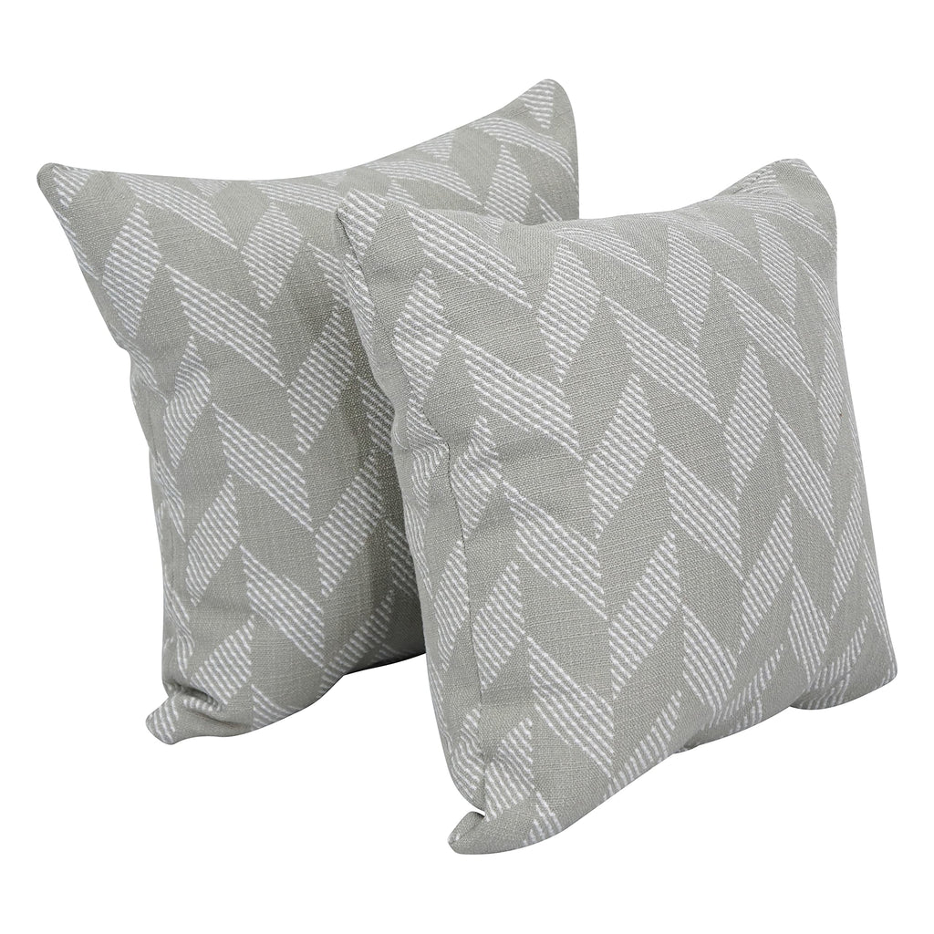 Blazing Needles Square Polyester Jacquard Throw Pillows, 17", Gannawls Khaki 2 Count