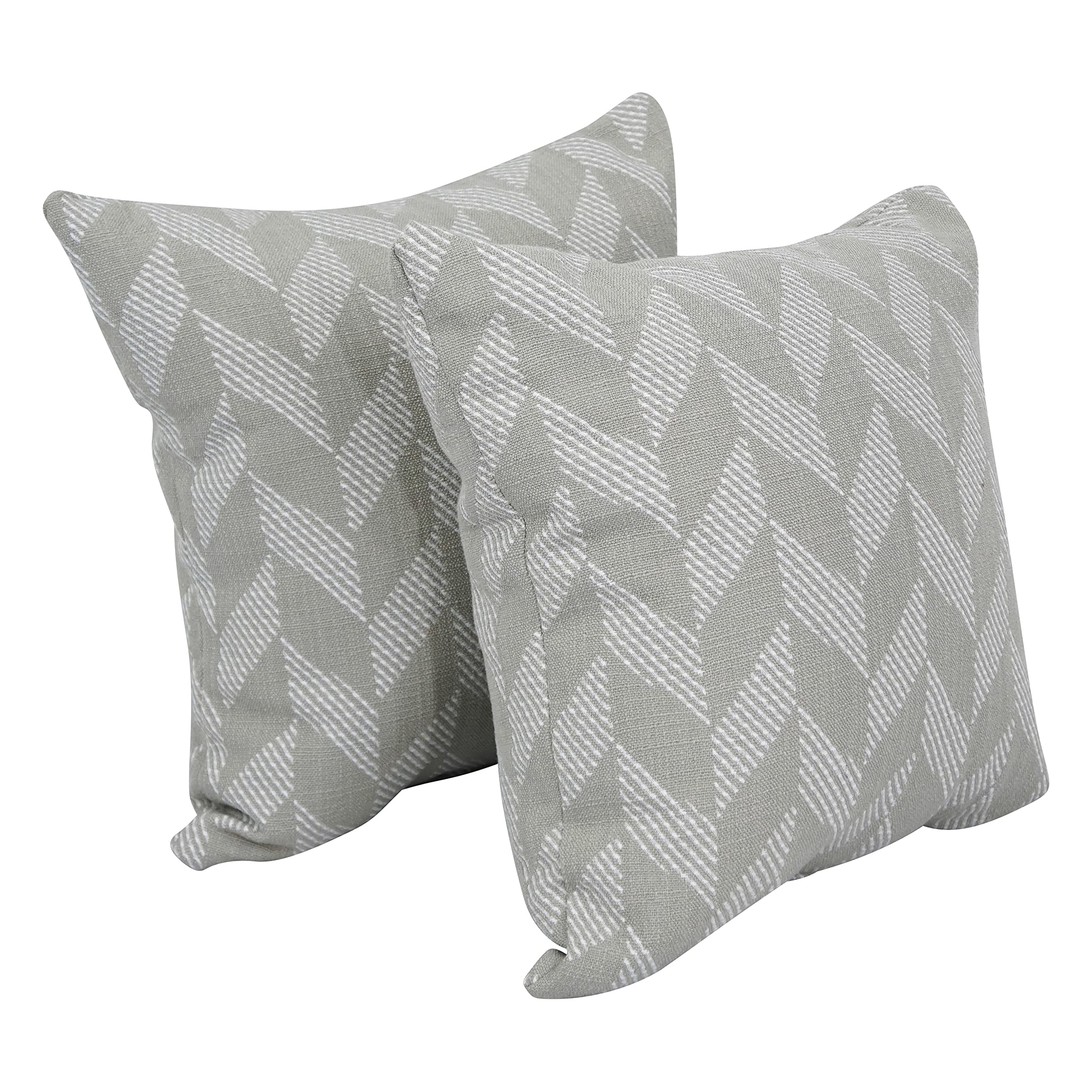 Blazing Needles Square Polyester Jacquard Throw Pillows, 17", Gannawls Khaki 2 Count
