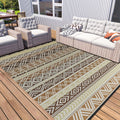 Montvoo Outdoor Rug Carpet Waterproof-Patio Rug Mat 6X9 Reversible Rv Camping Rug Picnic Mat Plastic Straw Outside Rug For Balco