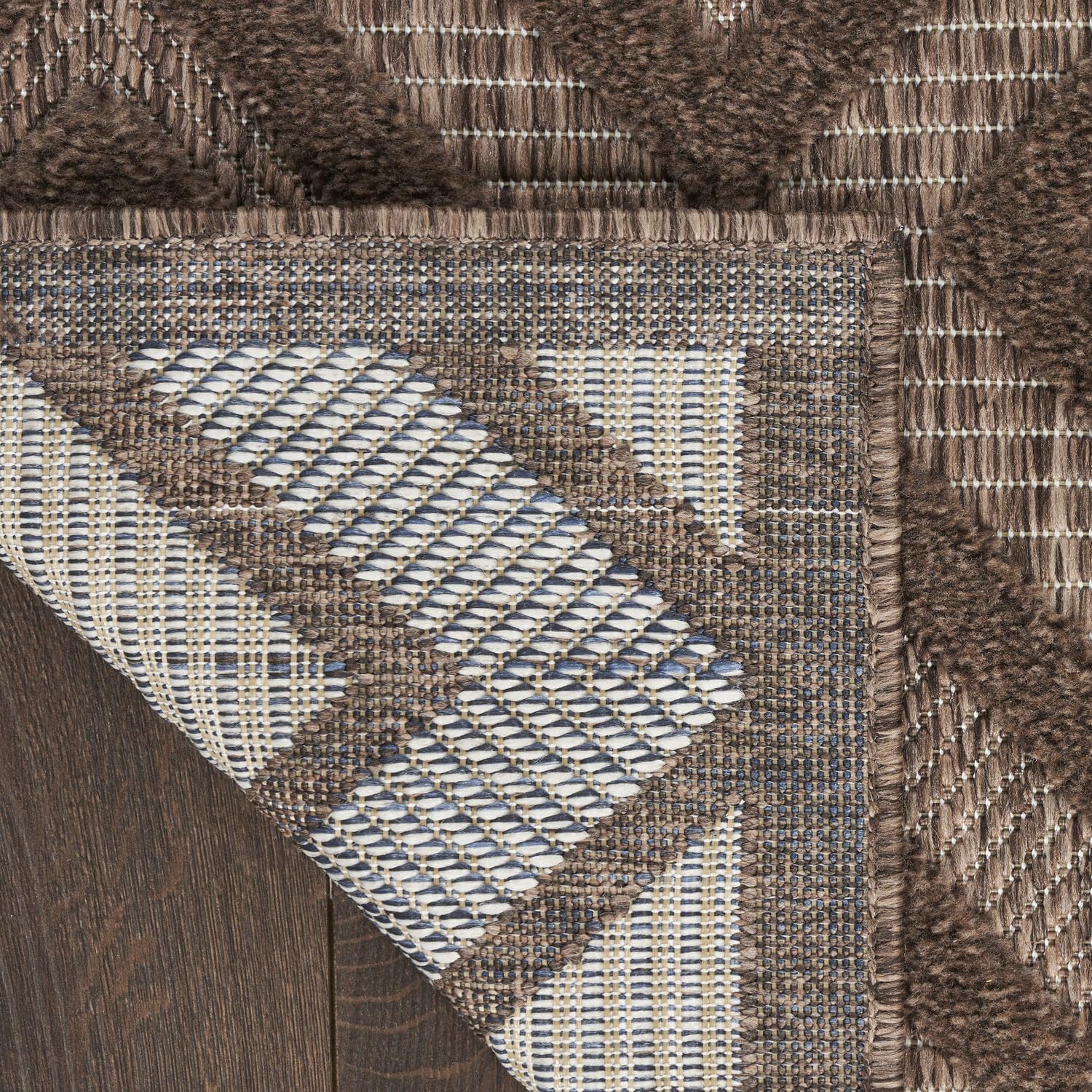 Nourison Versatile Indoor/Outdoor Brown 4' X 6' Area Rug, Easy Cleaning, Non Shedding, Bed Room, Living Room, Dining Room, Backyard, Deck, Patio (4X6)