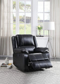 Acme Zuriel Faux Leather Power Recliner with Pillow Top Armrest in Black